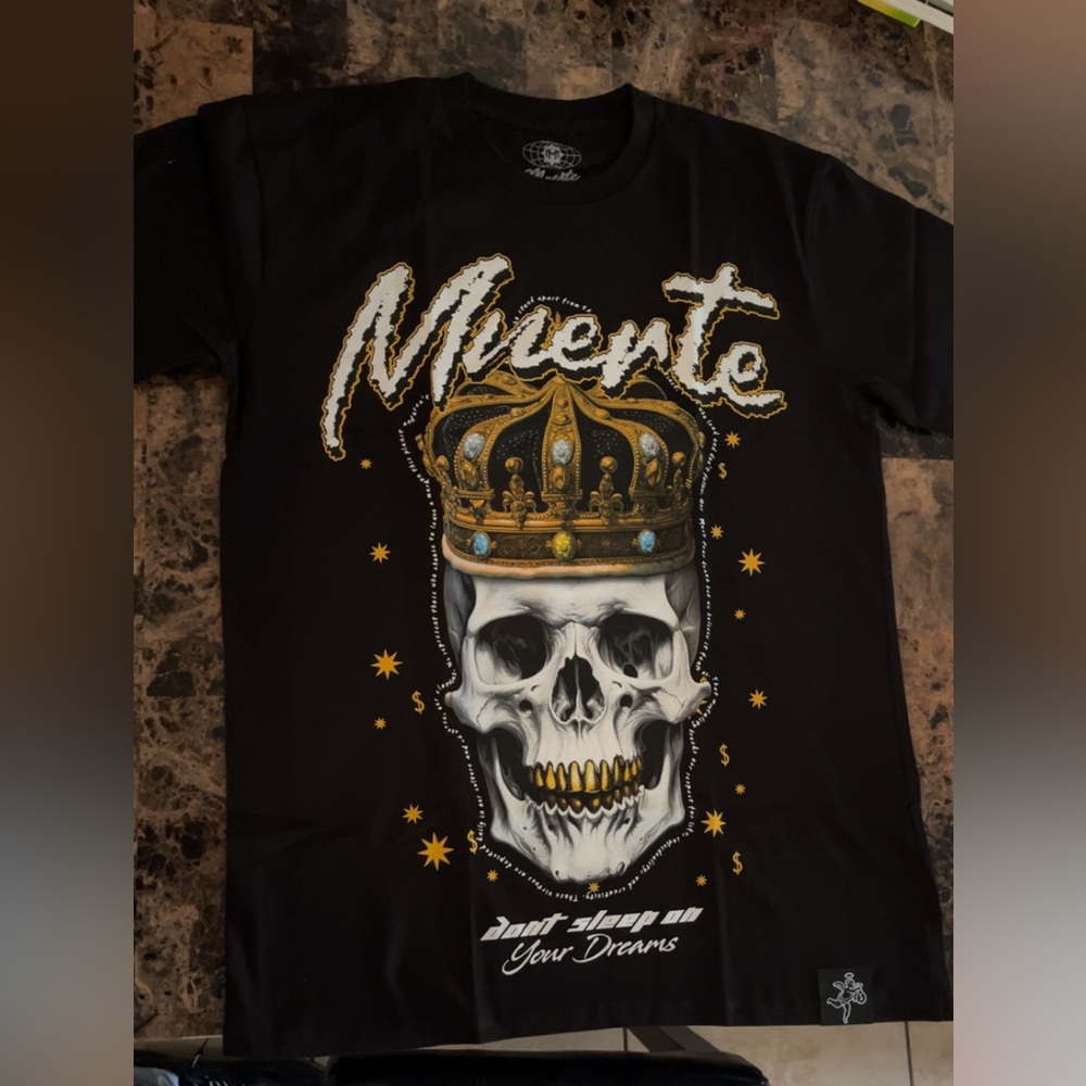 Hasta Muerte don’t sleep on your dreams skull T-shirt
